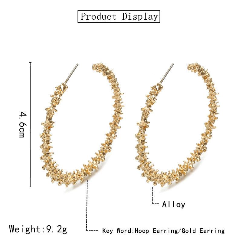 Gold Nugget Hoop Earrings