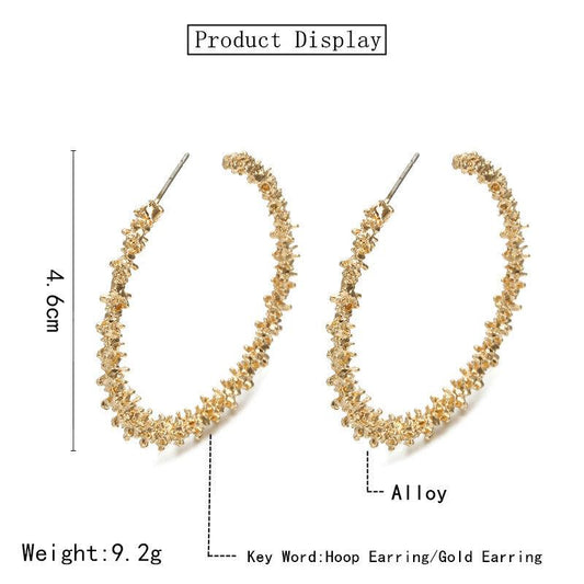 Gold Nugget Hoop Earrings