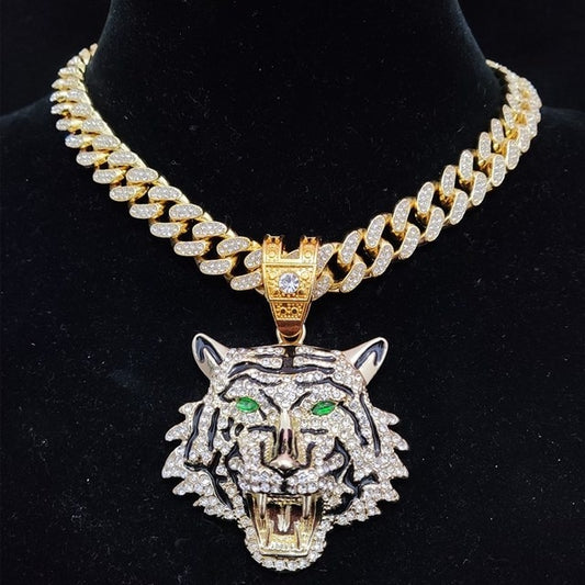 Tiger Crystal Pendant Necklace